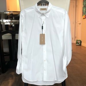 Burberry Stretch Cotton Poplin Button Down Shirt